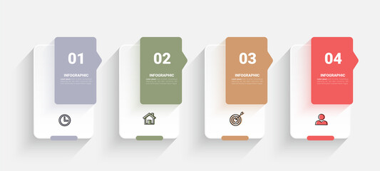 Fototapete - Four steps business infographics template vector.