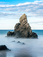 Rocks On Sango Sands Beach Bay Durness In Long Exposure, Lairg, NC500, Scotland, UK