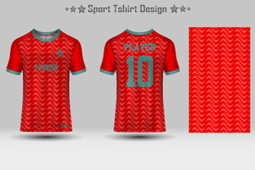 Wall Mural - Abstract Football Jersey Geometric Pattern Mockup Template Sport T-shirt Design