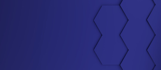 Abstract modern dark blue hexagon background, 3d rendering