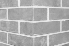 Corner Brick Column Fragment Close-up Architecture Of The Joint Grey Wall Of The Interior Texture Background
