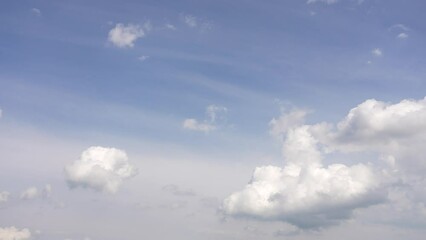 Wall Mural - beautiful morning sunny peaceful cloudscape. 4k stock video time lapse of amazing sunny clear blue s