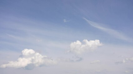Wall Mural - beautiful morning sunny peaceful cloudscape. 4k stock video time-lapse of amazing sunny clear blue s