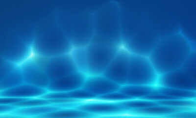 Deep blue sea with ripple shadow sunlight background. Nature and seascape ocean concept. 3D illustration rendering