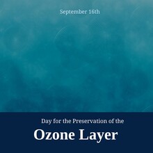 Illustration Of Day For Preservation Of Ozone Layer Text With Circular Patterns On Blue Background