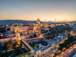 Hungary - Budapest at night from drone view