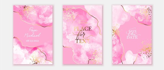 Wall Mural - Elegant marble, stone  texture. Watercolor, ink vector background collection with white,  pink for cover, invitation template, wedding card, menu design. 