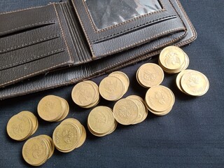 wallet with coins