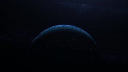 earth revealed in dark space