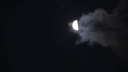 Wall Mural - half moon and clouds