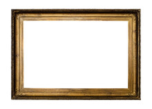 Blank Old Dark Golden Picture Frame Cutout