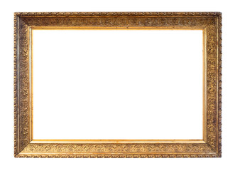 Wall Mural - blank horizontal gold carved picture frame cutout