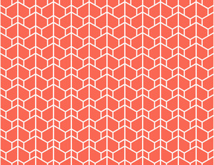 The geometric pattern with lines. Seamless vector background. White and pink texture. Graphic modern pattern. Simple lattice graphic design