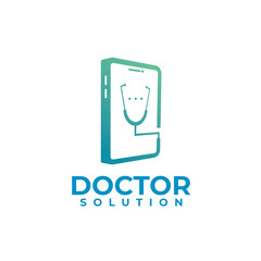 Wall Mural - Online doctor solution app logo design