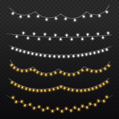 Wall Mural - christmas glowing light garland, led neon lamp.