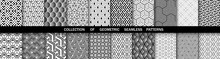 Geometric Set Of Seamless Black And White Patterns. Simpless Vector Graphics