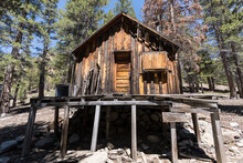 Abandoned Gold Mine Cabin On National Forest Land Near Mammoth Lakes In The California Sierra Nevada Mountains.  