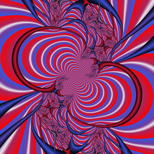 Vortex, Pink Circular Shapes, Red And Blue Spiral