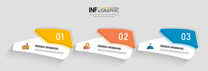 Business infographics template vector.	
