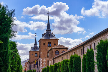 Towers of the cathedral of the Unesco city of Alcala de Henares in Madrid.