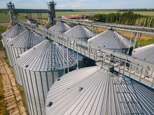 Tanks For Processing And Storage Of Soybean And Wheat Grain. Harvesting And Processing And Storage Elevator