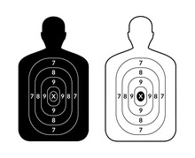Shoot Target Human Gun Board. Aim Person Target Body, Head Black Shot Board