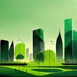 Sustainable cities eco city, illustration