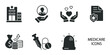 medicare icons set . medicare pack symbol vector elements for infographic web