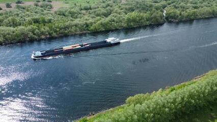 Wall Mural - Aerial view of the Schelde Rijn Canal between Dinteloord and Nieuw Vossemeer in the Netherlands