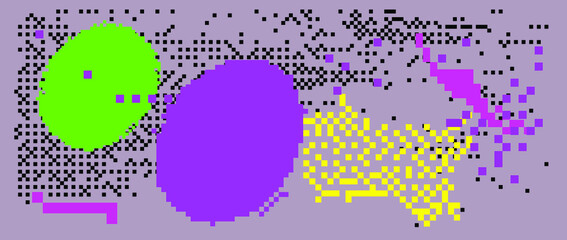 Aufkleber - Pixel art illustration of a glitchy computer screen.
