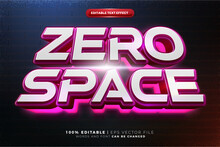 zero space glow Galaxy hero 3D Editable text Effect Style
