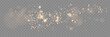 © luda - The dust sparks and golden stars shine with special light. Vector sparkles on a transparent background. Christmas light effect. Sparkling magical dust particles.