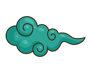 Sticker - green chinese cloud