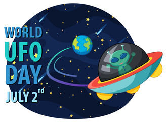 Wall Mural - World UFO Day Poster Design