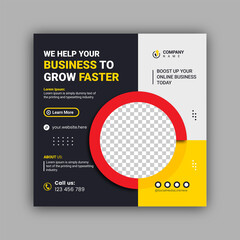 Wall Mural - social media business marketing post and banner design template for live webinar website