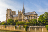 Fototapeta Paryż - Notre Dame de Paris Cathedral and Seine River