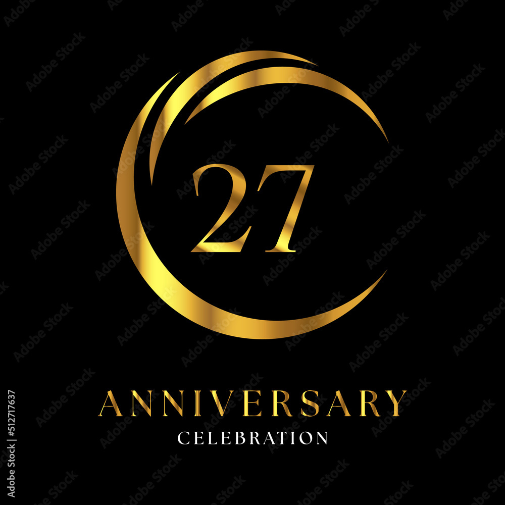 27th golden anniversary logo design for wedding or marriage, greetings ...