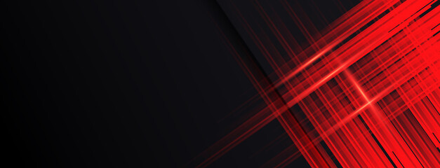 Wall Mural - Abstract geometric black and red lines shape movement background. Vector illustration