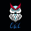 head of an owl logo design