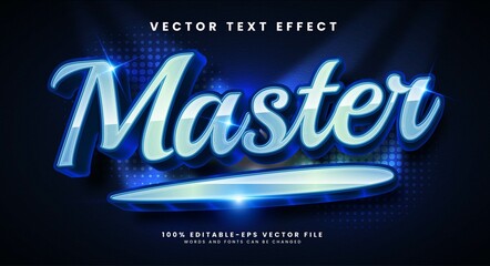 Wall Mural - Master blue editable vector text effect with luxury concept.