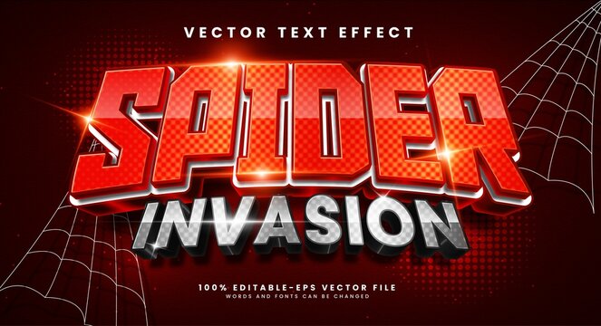 Spider invasion editable vector text effect with luxury concept.
