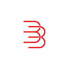 letter bb fast motion design thin line logo vector