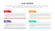 © ribkhan - agenda infographic concept for slide presentation with 4 point list and big box horizontal