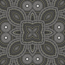 Intricate Victorian Majolica Tile Seamless Ornament. Ethnic Geometric Vector Motif. Curtains Print Design. Classic Spanish Mayolica Tilework Perpetual Pattern. Geometric Shapes Wallpaper.