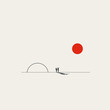 The next big thing business vector concept. Symbol of old versus new, opportunity and progress. Minimal illustration.