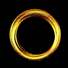 Wall Mural - abstract luxury golden ring. vector light circles with golden glitter scattered particles. golden ro