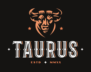 Canvas Print - Bull modern logo, emblem design editable for your business.Taurus vector illustration.