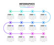 Infographic template. Timeline with 12 steps. Vector