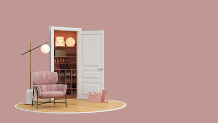 3d visualization of a girl's interior element