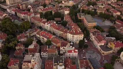 Wall Mural - aerial view of the beautiful city of Varna at sunset, Bulgaria